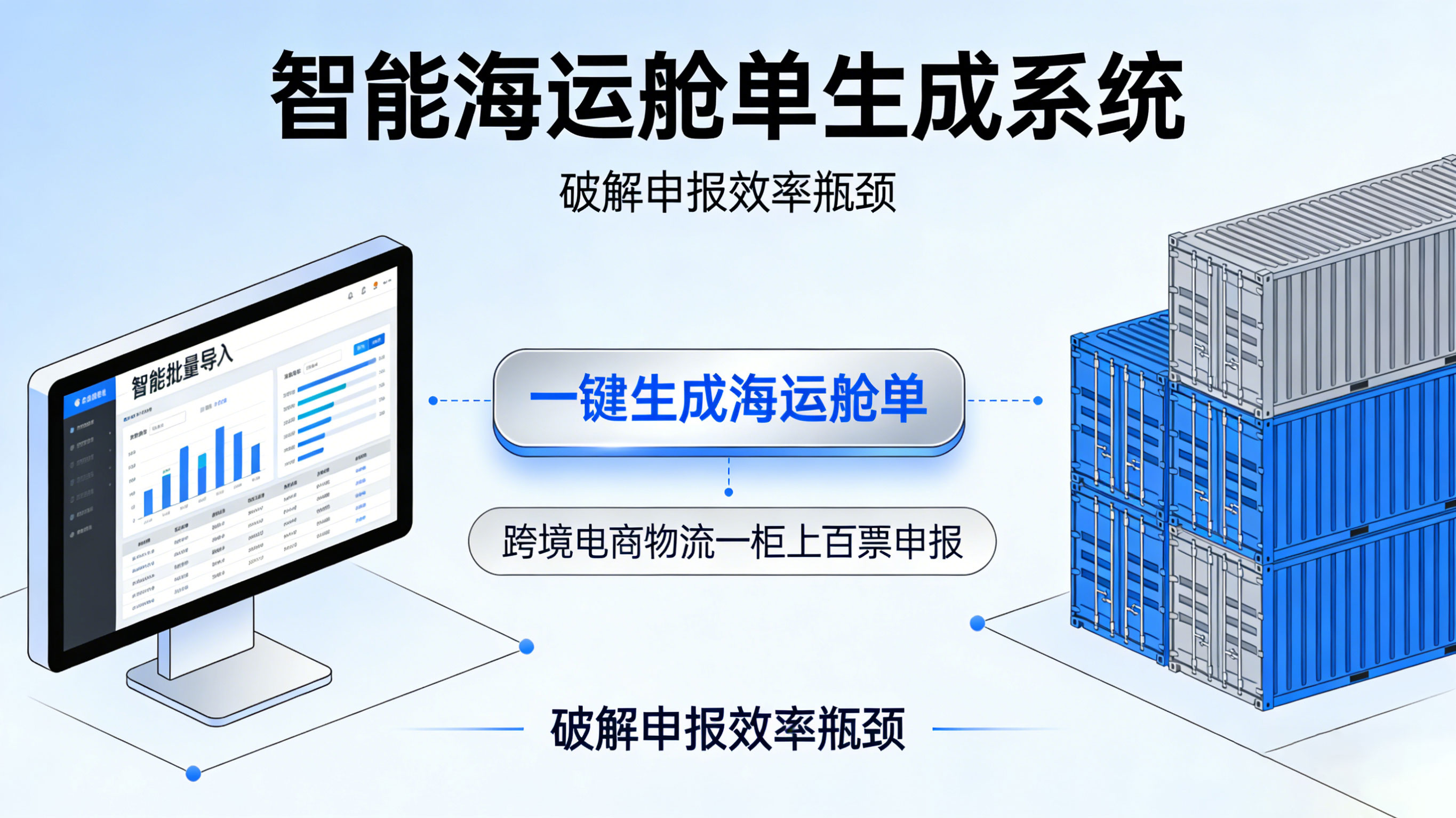 智能批量导入，一键生成海运舱单，破解跨境电商物流一柜上百票申报效率瓶颈 相关图片