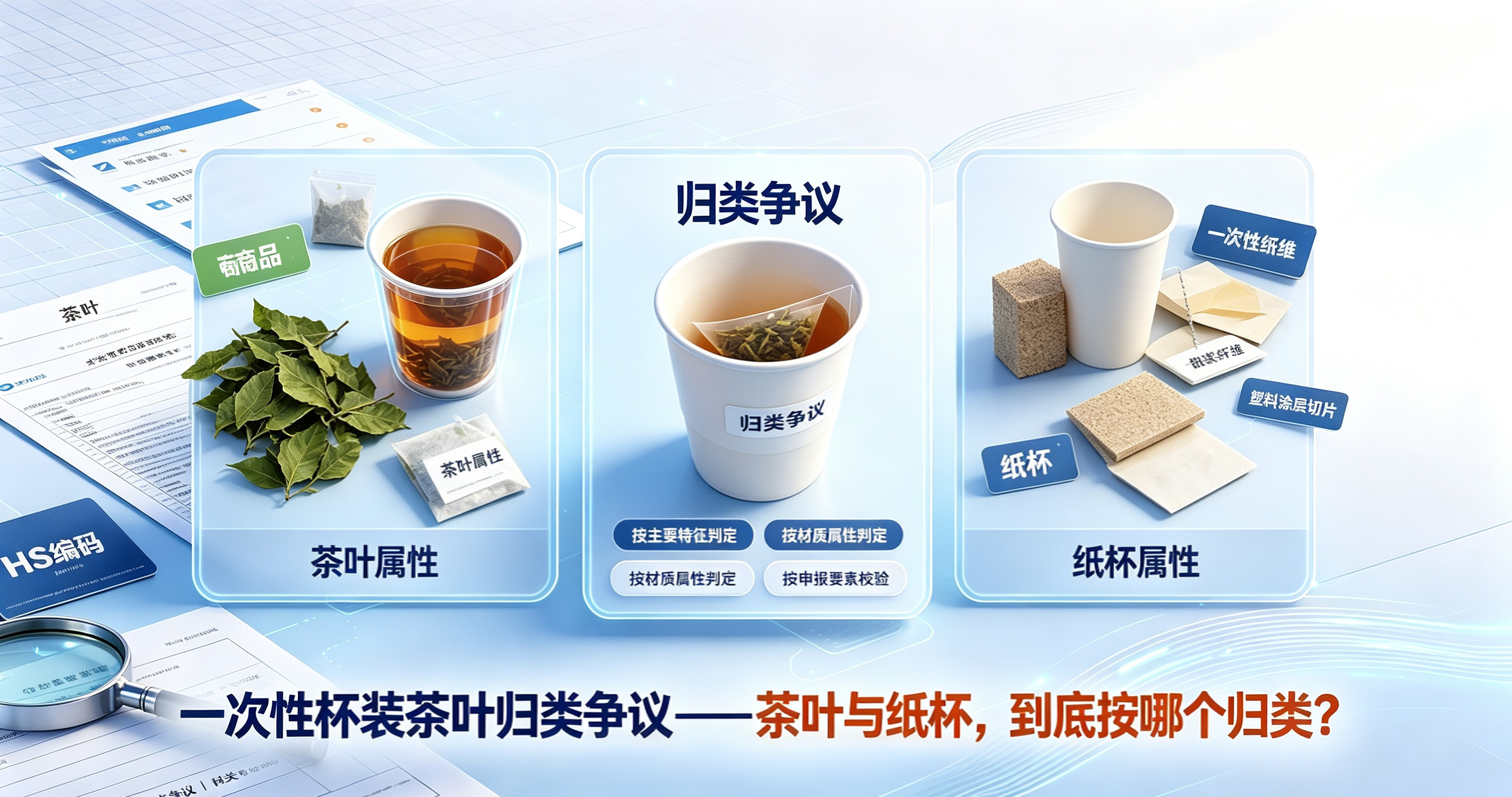 一次性杯装茶叶归类争议——茶叶与纸杯，到底按哪个归类？ 相关图片